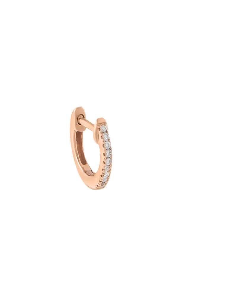 Front of a size One Size Itty Bitty Diamond Cartilage Huggie Earring 14K Rose Gold One Size in 14K Rose Gold by By Adina Eden. | dia_product_style_image_id:292422